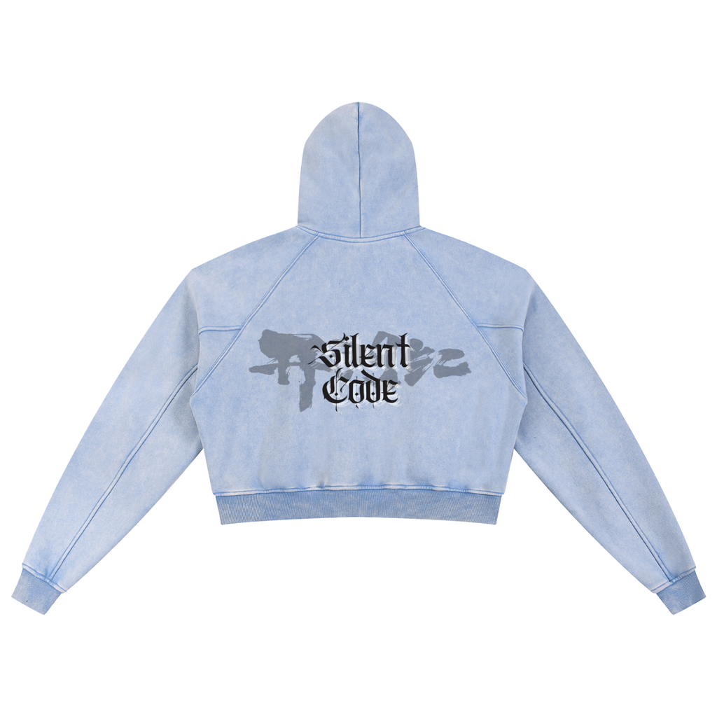 Snow Washed Cropped Hoodie
