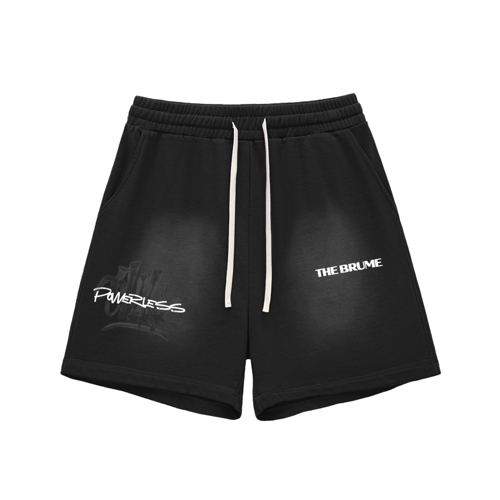 Sun Fade Raw Edge Cotton Shorts